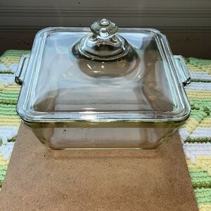 Lidded Clear Pyrex‎ Baking Dish Square Vintage